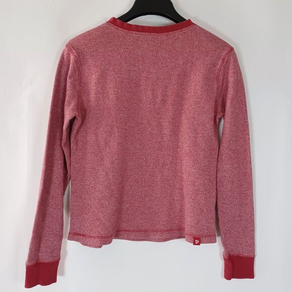 Pact Top Womens Small Waffle Knit Henley 100% Organic Cotton Holiday Christmas - Picture 4 of 8